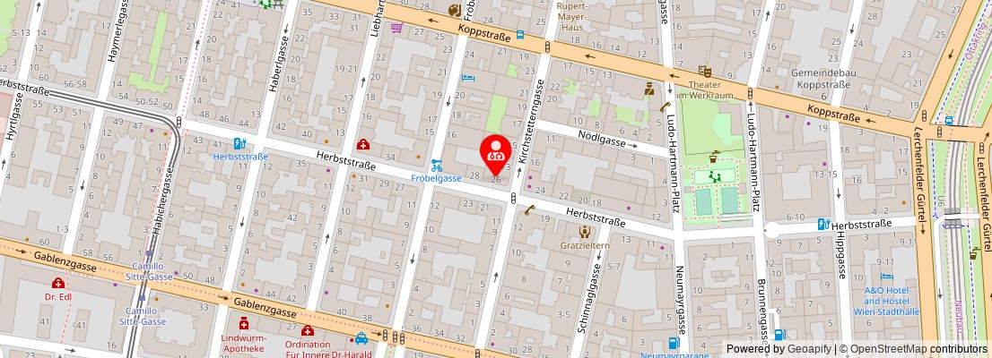 Street map section around the address