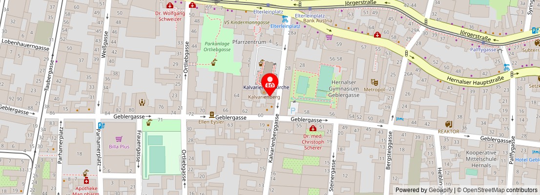 Street map section around the address