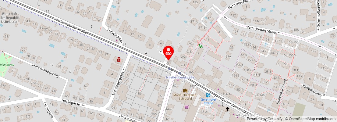 Street map section around the address