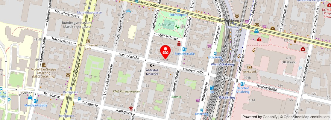 Street map section around the address