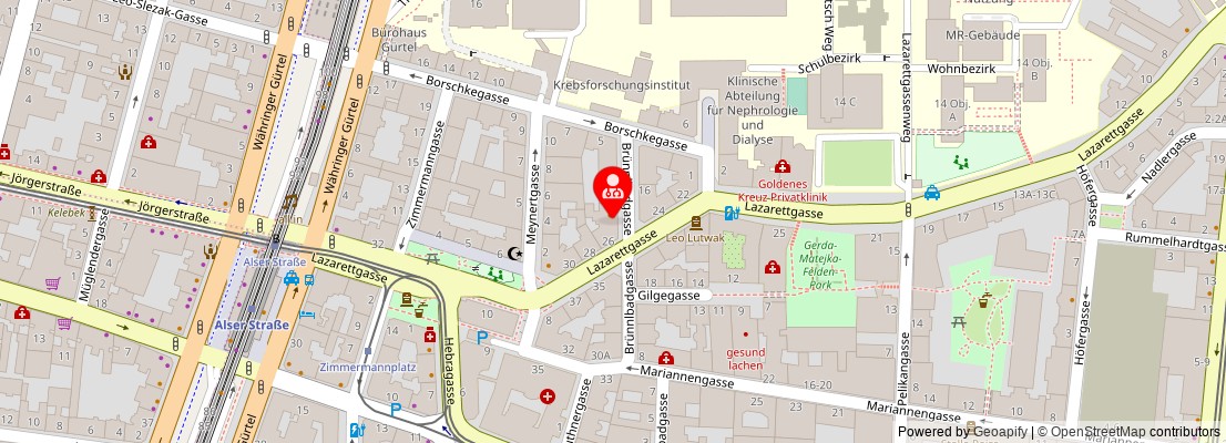 Street map section around the address