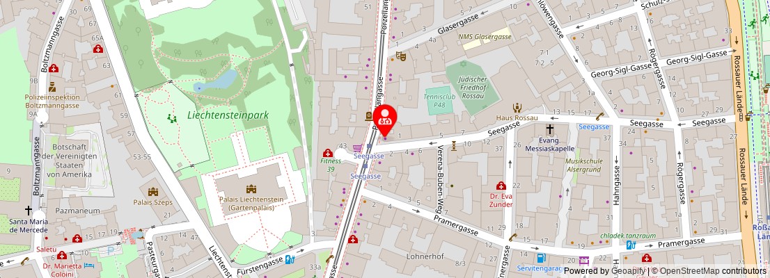 Street map section around the address