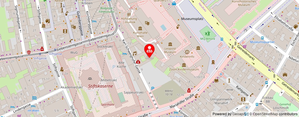 Street map section around the address