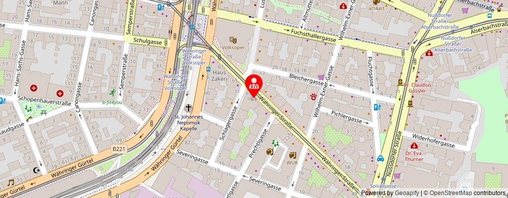 Street map section around the address