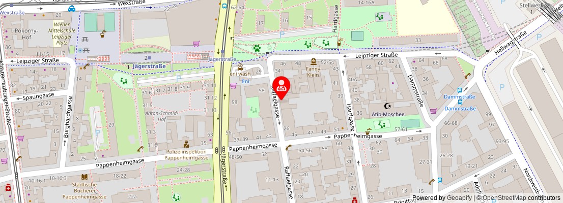 Street map section around the address