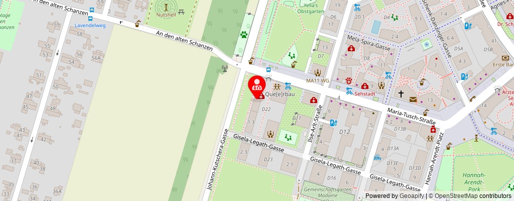 Street map section around the address