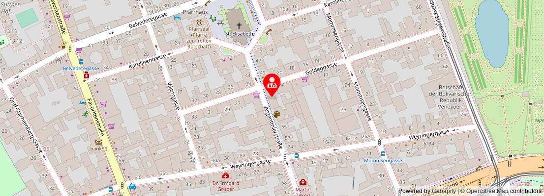 Street map section around the address