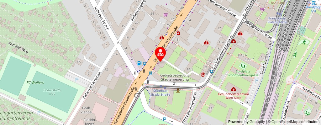 Street map section around the address