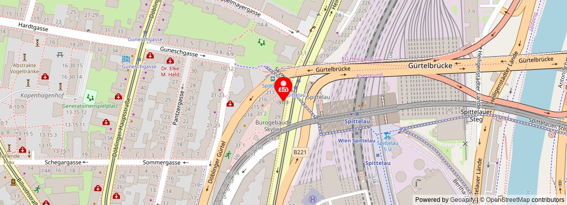 Street map section around the address