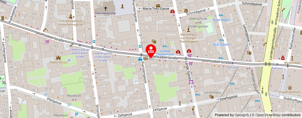 Street map section around the address