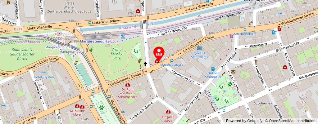 Street map section around the address