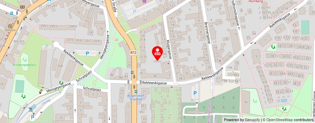 Street map section around the address