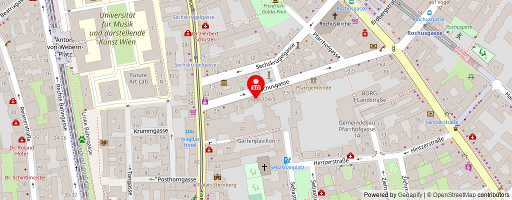 Street map section around the address