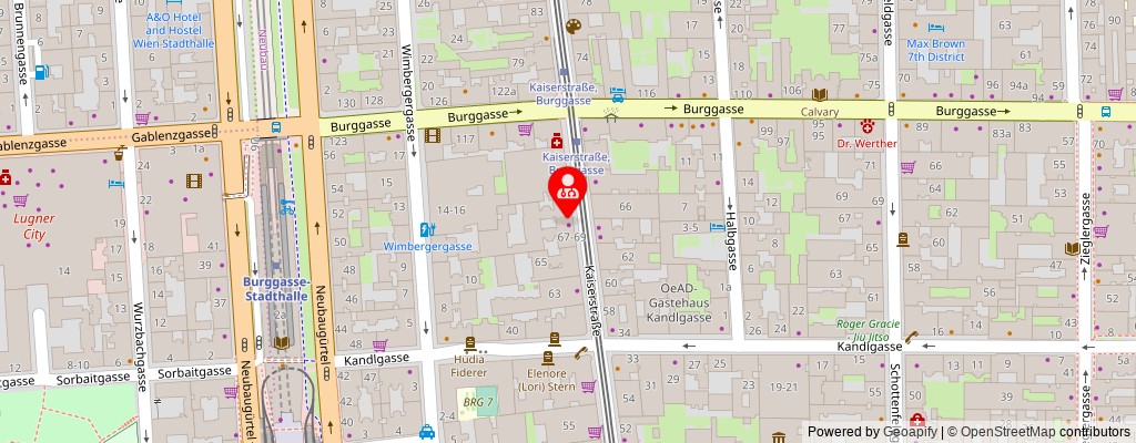 Street map section around the address