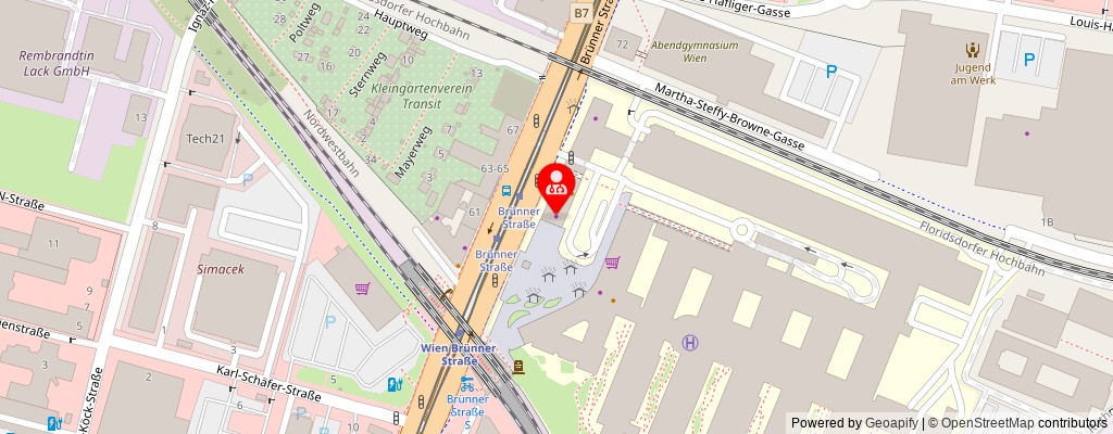 Street map section around the address