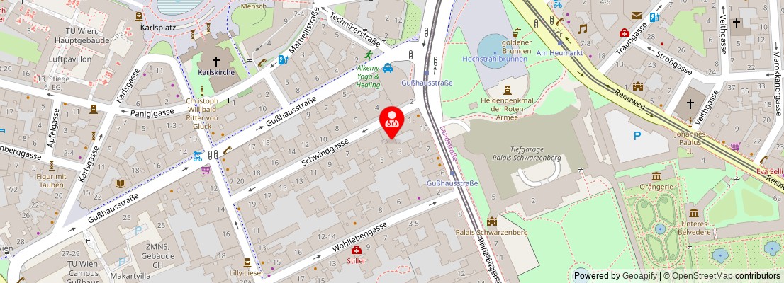 Street map section around the address