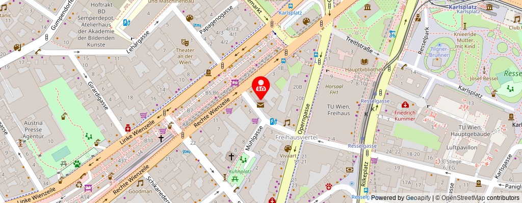 Street map section around the address