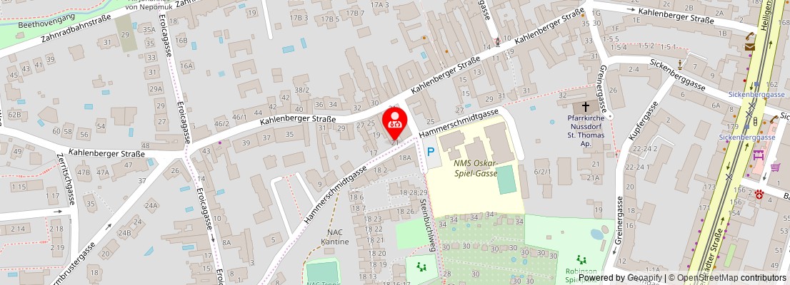 Street map section around the address