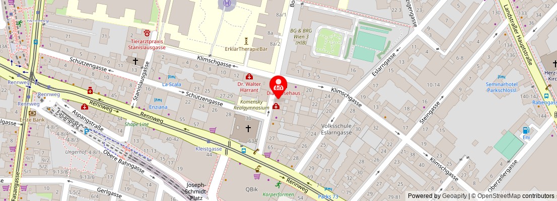 Street map section around the address