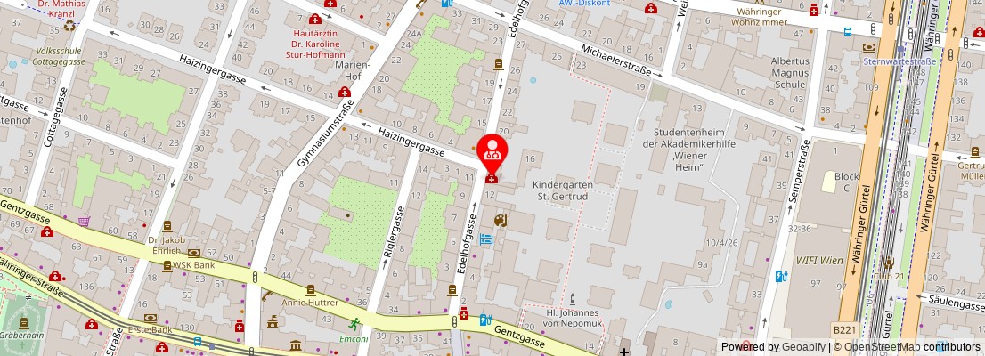 Street map section around the address