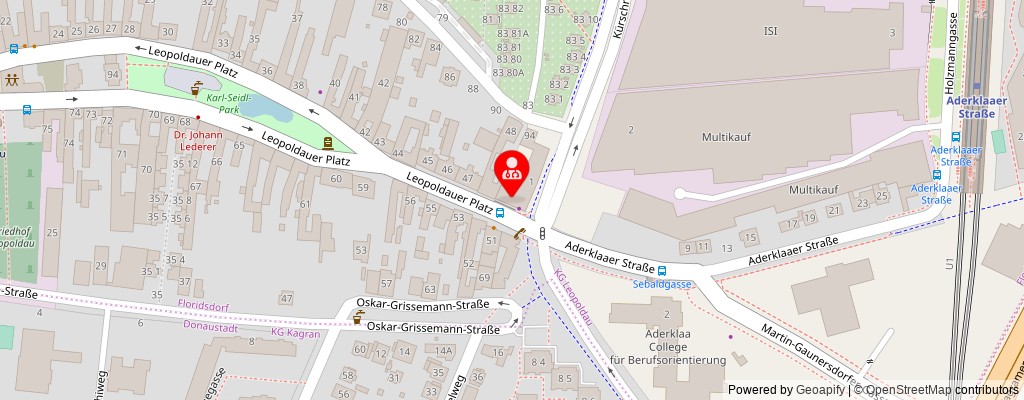 Street map section around the address