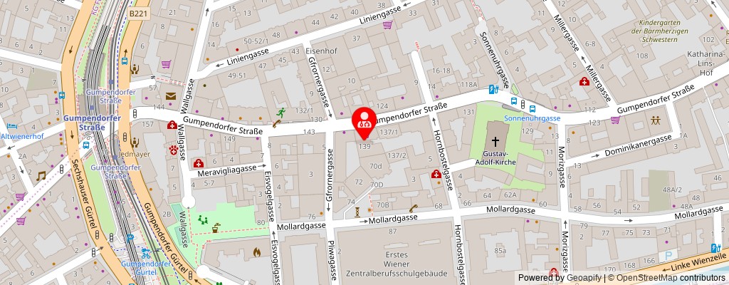 Street map section around the address