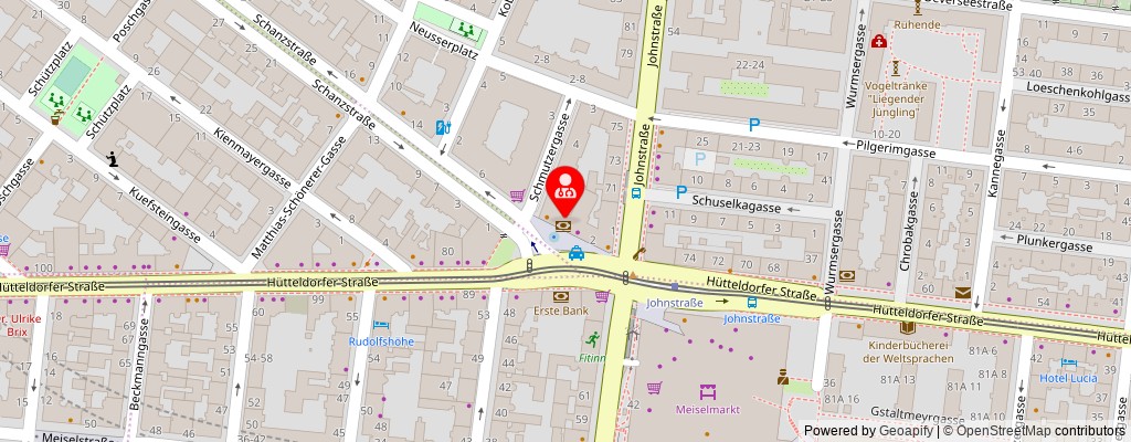 Street map section around the address