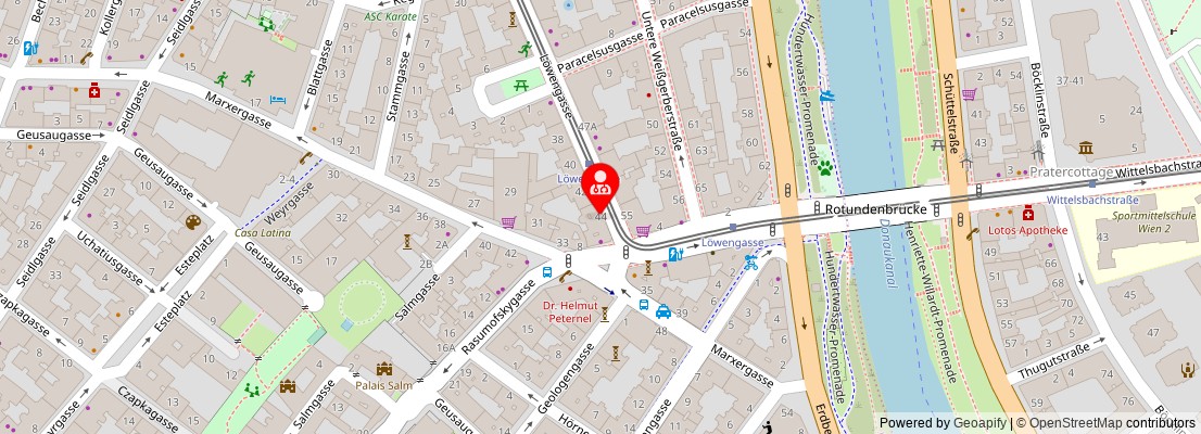 Street map section around the address