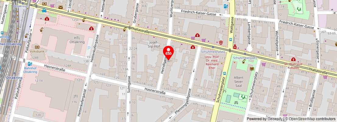 Street map section around the address