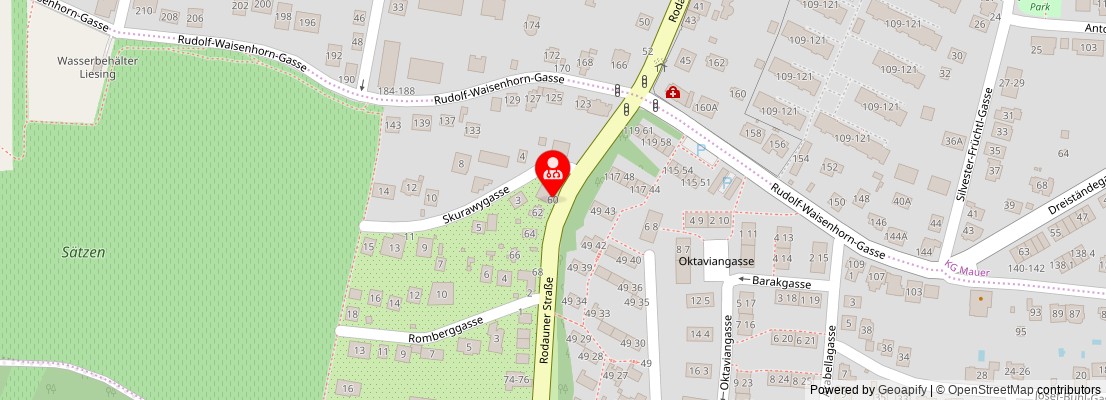 Street map section around the address