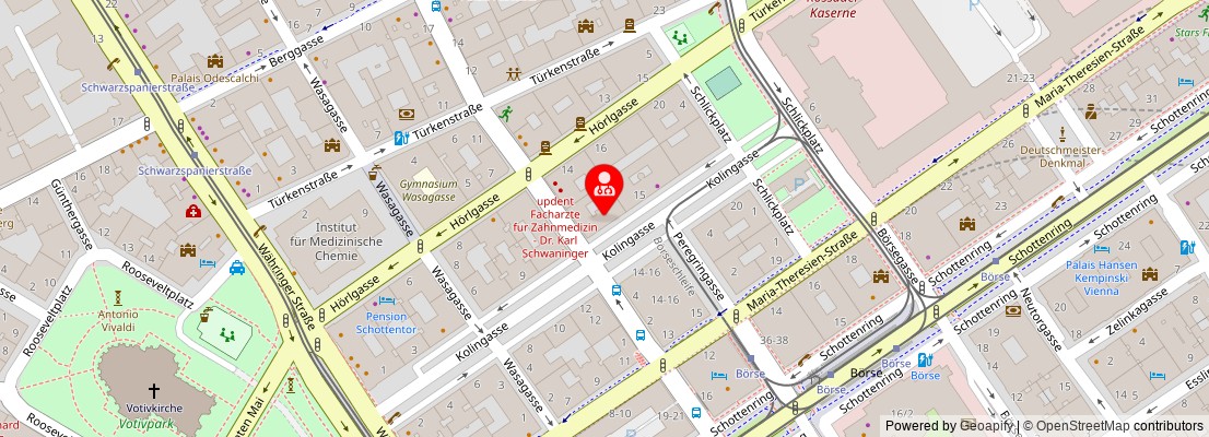 Street map section around the address