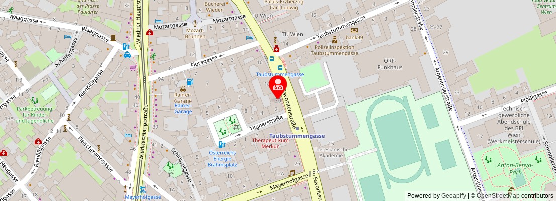 Street map section around the address