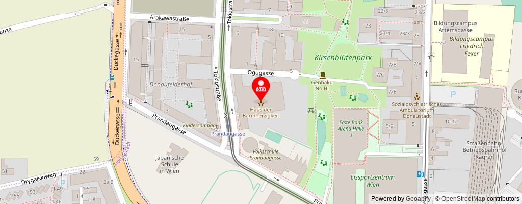 Street map section around the address