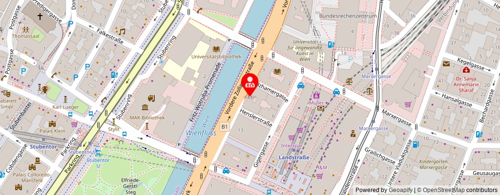 Street map section around the address