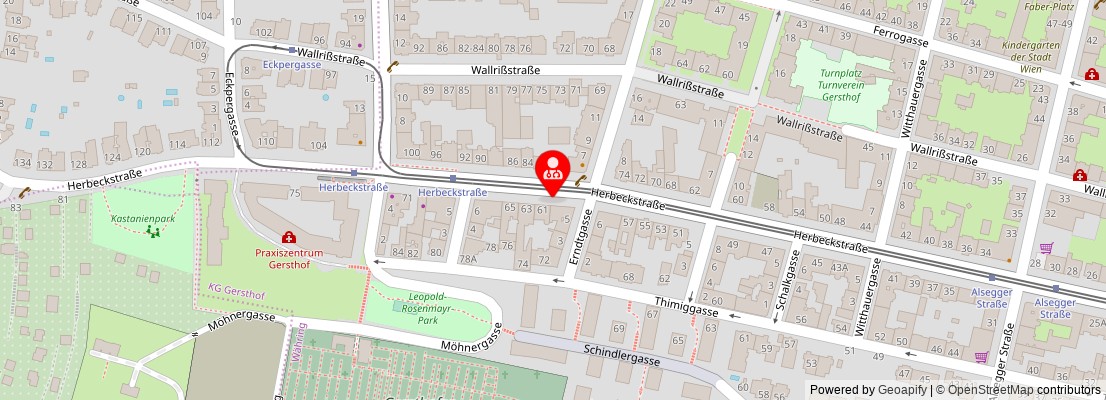 Street map section around the address