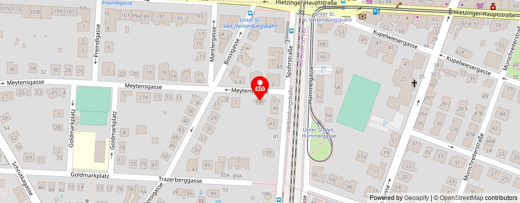 Street map section around the address