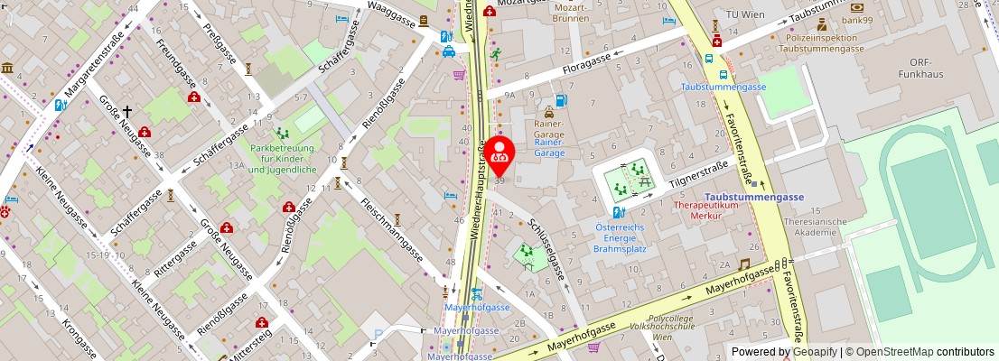 Street map section around the address