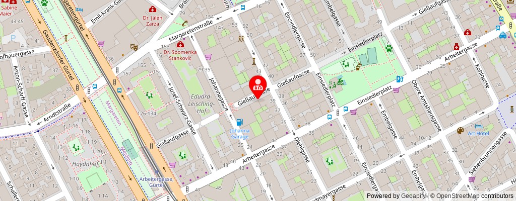Street map section around the address