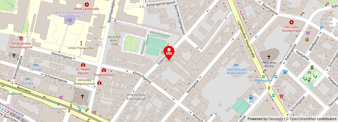 Street map section around the address