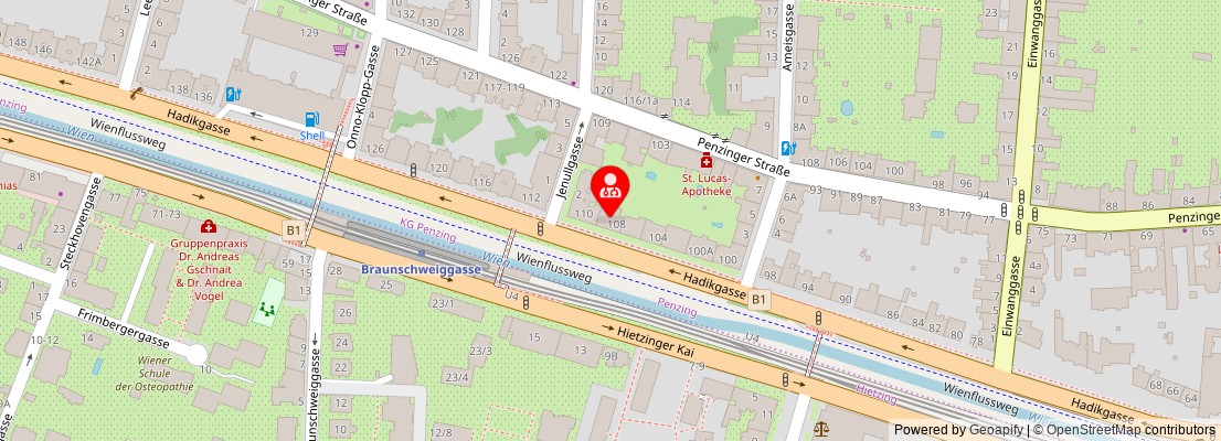 Street map section around the address