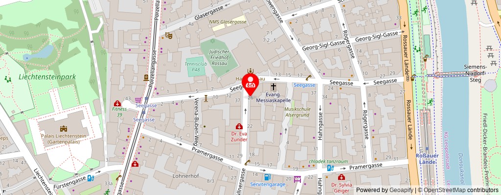 Street map section around the address