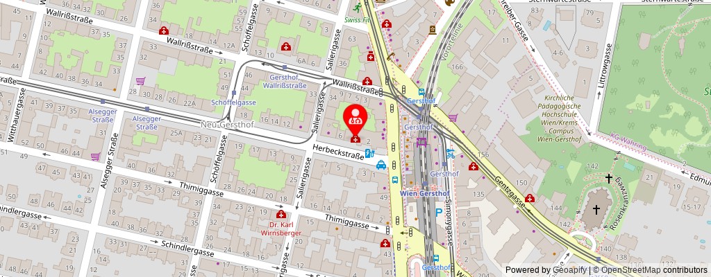 Street map section around the address