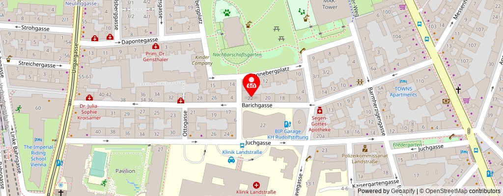 Street map section around the address