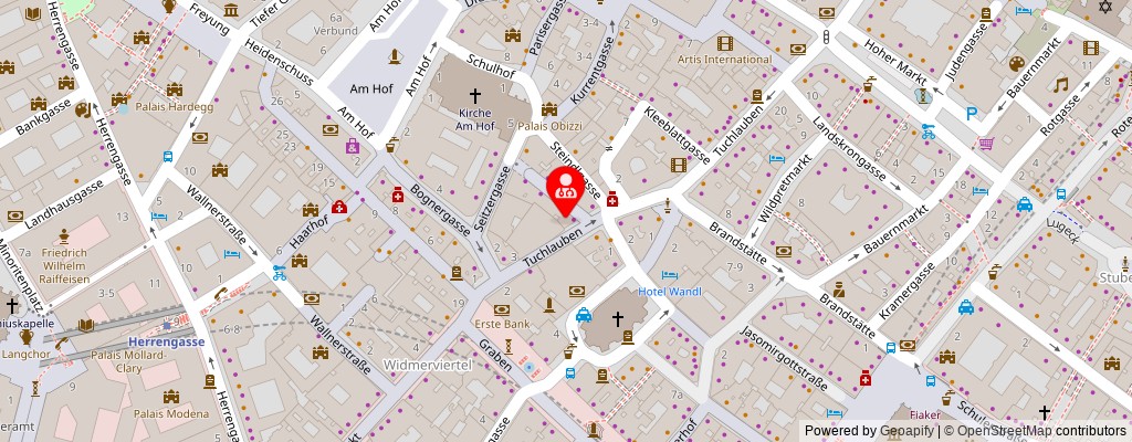 Street map section around the address