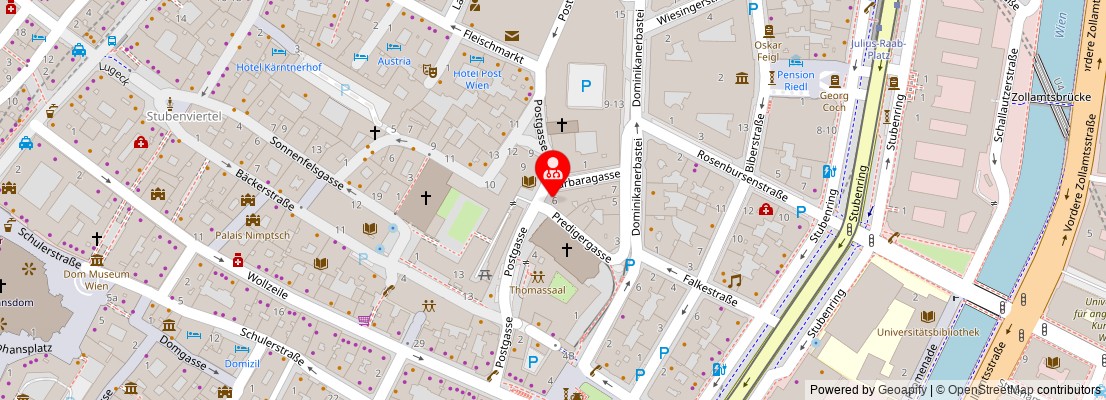 Street map section around the address