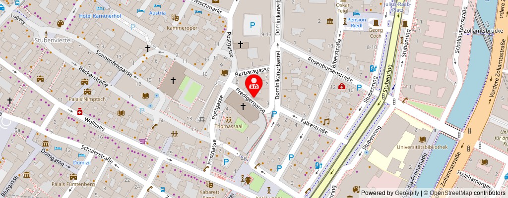 Street map section around the address