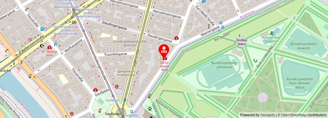 Street map section around the address