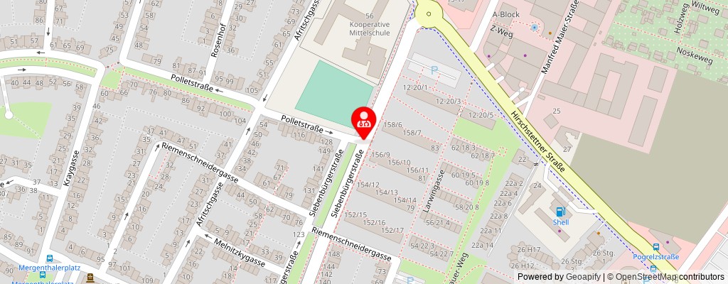 Street map section around the address