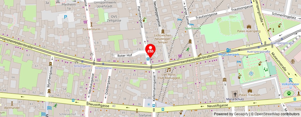 Street map section around the address