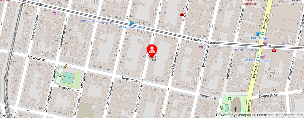 Street map section around the address